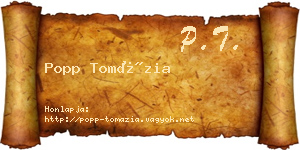 Popp Tomázia névjegykártya